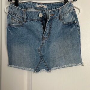 Charlotte Russe. Denim fringe mini skirt